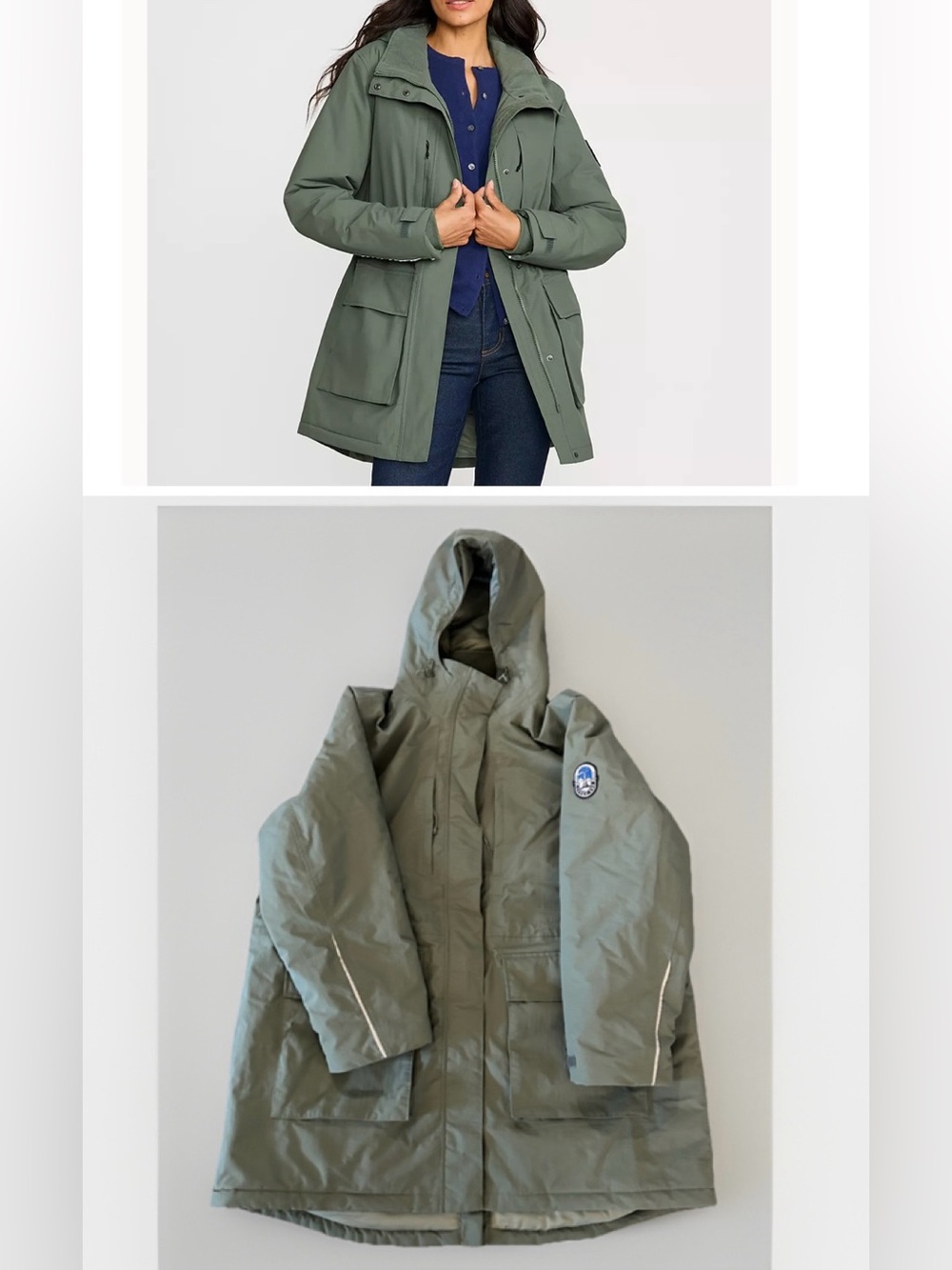 Lands' End Hood Squall Waterproof Insulated Parka Coat Jacket Spruce Green 2X